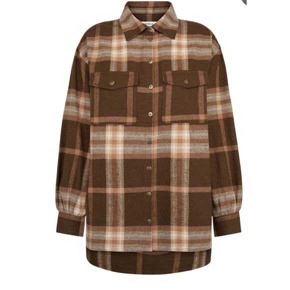 SPELL Basecamp Chocolate Brown Flannel Button Down - Picture 1 of 6